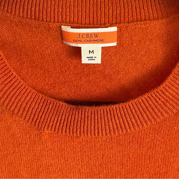 NWOT J.Crew BA400 Cashmere Classic-fit Crewneck Sweater in Tangerine M - Picture 4 of 6